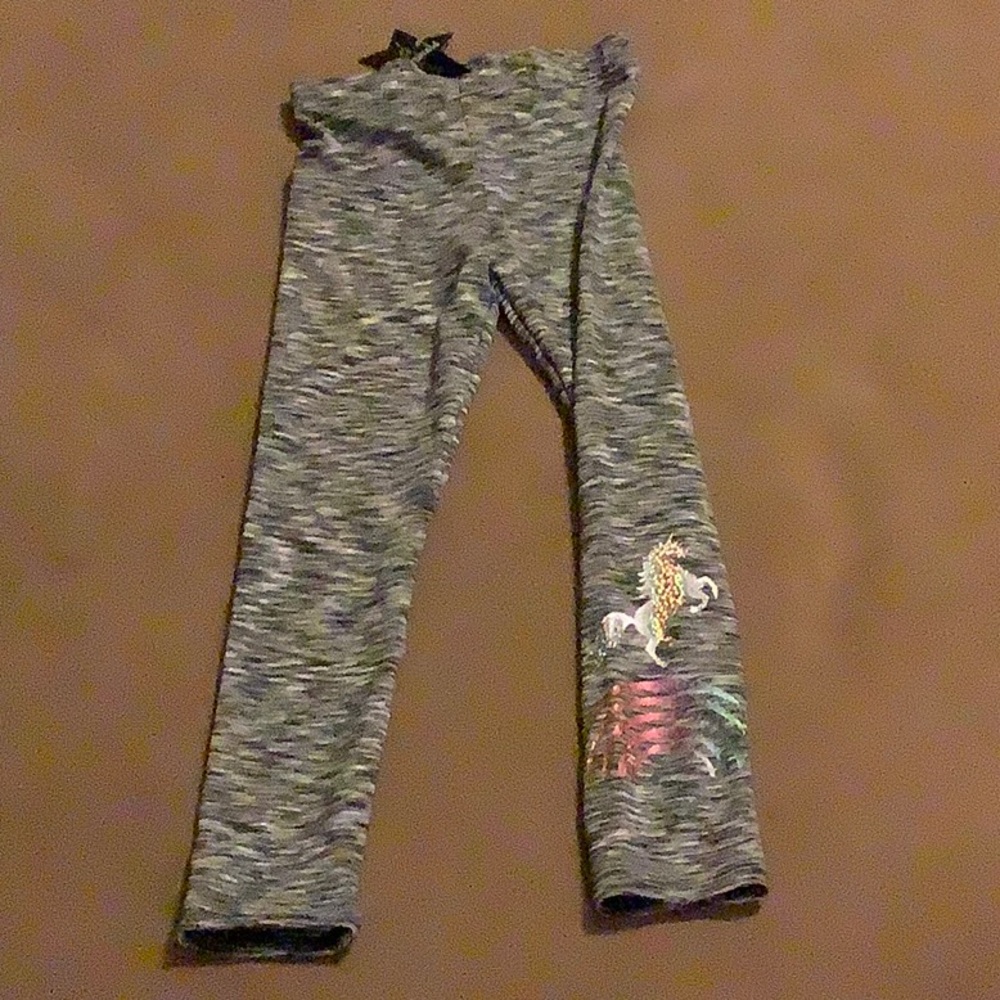 Pixie Lane Black White Unicorn Rainbow Leggings
